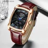 Other Watches CHENXI es Men Luxury Brand Quartz Mens Wist es Leather Strap Business Casual Rose Gold Square For Men Waterproof T230905