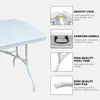 Mesa dobrável de plástico, 4 pés/6 pés/8 pés, portátil, resistente, branca, dobrável ao meio, para acampamento, festa, cozinha, ambiente interno e externo