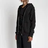 Herrtröjor vintage zip upp för män kvinnor mode svart tröja kappa 2023 Autumn hip hop streetwear hoodie unisex