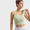 LU LU LEMONS Tank Tops Ribbed I Back Yoga Breathable Sexy Vest Light Support Sports Bra with Removable Cups