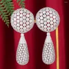 Boucles d'oreilles pendantes GODKI individuel rond grand pendentif goutte de luxe magnifique CZ romantique pour les femmes catholique vierge Marie Bijoux cadeau Bijoux