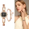 Wristwatches Student Academic Style Quartz Watch For Women Fashion Diamond Female Bracelet (With Bracelet) Low Key Luxury