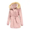 Women's Trench Coats Winter Cold Coat 4XL Thick Clothing Lamb Wool Cotton-Padded Clothes Autumn Women Parkas Removable Cap Outwear