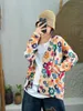 Damesgebreide trui 2023 herfst winter open steek imitatie nerts trui vrouw bloemen bedrukt enkele rij knopen losse zakken casual gebreide tops