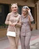 Ethnische Kleidung Frauen Muslimischen Sets 2PCS Einfache Casual Stricken Breite bein Hosenanzug Langarm Tops Und Lose Hosen Anzüge herbst Hose