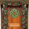 Decorative Flowers Spring Wreath For Front Door Easter Summer Small Colorful Green Flower Frame Garland Welcome Decor Battery Operated