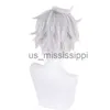 Perruques de cosplay Lemail perruque cheveux synthétiques Anime Hells Paradise Jigokuraku Gabimaru perruque de cosplay argent blanc 30 cm hommes courts perruques résistantes à la chaleur x0901