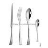 Set di stoviglie Coltello e forchetta in acciaio per uso domestico Set da tavola Coltelli da bistecca da cucina / Cucchiaio forchetta El Forniture Lt228 Consegna a goccia Ho Dhhza