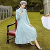 Suéteres de mujer Vestido de punto Mujeres Vestidos largos de cuello alto Mujer Sólido Elegante Manga completa A-Line Otoño Damas Maxi Robe G743