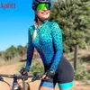 Zestawy wyścigowe Kafiwomen z długim rękawem kombinezon rowerowy Kobiet Kobiety Letnia bluza Outdoor Bodysuit