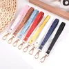 Keychains Fashion Polka Dot Key Chain Lanyard Color PU Leather Bag Hanging Personality Long Wrist Strap Car Keychain Accessories Wholesale