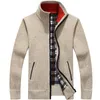 Herrtröjor Autumn Winter Men's Sweater Coat Faux Fur Wool Sweater Jackets Män blixtnedslagare Stickat tjockt kappa Varm casual Knitwear Cardigan 230901