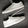 مصمم منصة منخفضة أحذية غير رسمية للرجال نساء ثلاثة أضعاف أحذية بيضاء من الجلد الأبيض الأسود