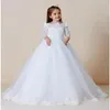 Girl Dresses Elegance Tulle Lace Flower Fluffy First Communion Birthday Party Graduation Celebration Banquet Family