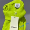 Kobiety swetry Vetements SWEATER MĘŻCZYZN KOBIETA MOSIWA MOSIE CAŁOŚĆ KOŃCOWE KRÓLANIE KRYTU Fluorescencyjne zielone kolorowe kolory