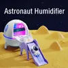 Umidificadores 2023 Space Capsule Umidificador de ar USB Ultrasonic Cool Mist Aromaterapia Difusor de água com luz LED Astronaut Humidificador Q230901