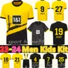 Nouveau 23 24 Dortmund Haller Soccer Jerseys Reus Adeyemi Malen 2023 2024 Moukoko Hazard Home Away Football Shirt Reyna Brandt Sule Adulte Hommes Kit Kit Uniforme