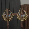 Dangle Earrings Ethnic Women's Geometric Hollow Vintage Gold Color Round Tassel Party Pendientesジュエリーギフト