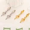 Designer Stud Oorbellen Hoge kwaliteit roestvrij staal Merk Letter Nail Earring Loop Drop Ear Ing Sieraden Accessoire Mode Vrouwen Huwelijkscadeau