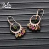 Boucles d'oreilles pendantes Bolai Tourmaline naturelle crochet en argent sterling 925 plaqué or rose multicolore pierres précieuses bijoux fins pour femmes