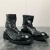 Boots Black& Street Exclusive Handmade Jul 22ss Personalized Washed Leather Weave Shoelace Big Toe