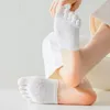 Women Socks Solid Color Half Palm Elasticity Mesh Insoles Foot Care Toe Separator Five Finger