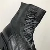 Boots Black& Street Exclusive Handmade Jul 22ss Personalized Washed Leather Weave Shoelace Big Toe