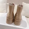 Raina Rain Boot Designer Shoe Women Rubber Booties Foam Embossed Ankle Boots Platform Thick Bottom Non-Slip TPU Rainboots size 35-41