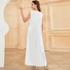 Vêtements ethniques Robes longues Blanc Ramadan Islamique Femmes Abaya Dubaï Turquie Arabe Robe Musulmane Robe Femme Robes Africaines 2023 Kaftan