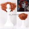 Cosplay Wigs Alice in Wonderland 2 Mad Hatter Cosplay Wigs Tarrant Hightopp Orange Red Curly For Halloween Carnival Party Wigs a wig cap x0901