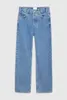 24Ss Bings Designer Jeans AB Vita media Colore Lavaggio Acqua Stir Fried Fiocco di neve Dritto Barilotto Pantaloni denim da donna