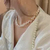 Pendant Necklaces AOMU Elegant Gold Color Irregular Freshwater Pearls Necklace For Women Fashion Bracelet Bride Wedding Jewelry Collier