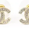 Boucles d'oreilles Sutra Plaqué Or 18 Carats Marque De Luxe Designers Double Lettres Stud Clip Chaîne Géométrique Célèbre Femmes Cristal Strass Boucle D'oreille Bijoux De Mariage