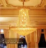 Lampes suspendues Lampe de salon Duplex Bâtiment Villa Escalier Grand Lustre Deux étages Cristal de haute qualité Hall d'étage moyen