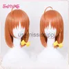 Cosplay perucas sunxxcos takami chika cosplay perucas anime amor ao vivo sol cabelo sintético takami chika amarelo hairpins resistente ao calor peruca boné x0901