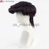 Cosplay Wigs Anime JOJO Bizarre Adventure Higashikata Josuke Cosplay Wig Short Dark Purple Heat Resistant Synthetic Hair Party Wigs Wig Cap x0901