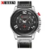 Curren New Chronograph Wristwatch Sport Male Clock Reath Strap Quartz Men Watches Relogio Masculino reloj Hombre Montre Hommes265r