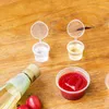 Bottiglie di stoccaggio Coperchi Tazze Contenitori per condimenti da 1,5 Oz Contenitore per porzioni Contenitore in plastica per condimenti S Gelatina Snack Glass con