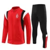 2023 24 AC Long Pull Jacket Tracksuit Kit Ibrahimovic Football Milan 22 23 Mayotte Milanese Men and Kids Chandal Futbol Survetement Training Suit Soccer Jacket