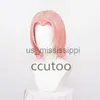 cosplay شعر مستعار فتاة الاصطناعية أنيمي cosplay haruno sakura wig pink لطيف الشعر مقاومة للحرارة الحزب دور الحمر