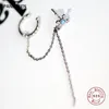 Kolczyki stadnorskie Panaoben 925 Srebro dla kobiet klip krzyżowy Ear Dubled High-end High-end Cain Earring