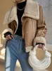 Женские траншевые пальто 2023 Зимние женщины из искусственная кожа мягкая меховая куртка Parka Sheepsik