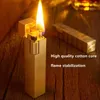 Retro Handmade Pure Copper Kerosene Lighter Small Square Side Pulley Wheel Cigarette Smoking Accessories Gadgets VM31