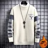 Men's Sweaters Winter Men Half High Collar Knitted Sweater Casual Bottoming Mink Velvet Thicken Jacquard Male Pullovers