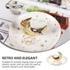 Sacchetti per gioielli Toeletta Piatto in ceramica Vassoi per piatti creativi Display per mangiare Collana in porcellana bianca Decorazione superiore