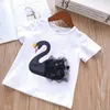 Ensembles de vêtements bébé fille été T-shirt à manches courtes jupe étoile 2 pièces enfants Swan hauts coton enfants vêtements costumes