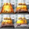 Bedding sets Winter Snow Deer Printed Bedding Sets 3D Deer Duvet Cover And case 2/3Pcs Duvet Cover Set Home Textile R230901