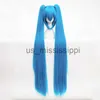 Cosplay Wigs High Quality Vocaloid Miku Cosplay Wig Long Heat Resistant Synthetic Hair Clip Ponytails Wigs Wig Cap x0901