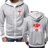 Men's Jackets Spring Autumn Zipper Hoodie Jacket Outwear Male Casual Streetwear DJI Drone Pilot Print High Quality Man Coat