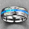 Wedding Rings Nuncad 8mm Blue Opal Tungsten Carbide Inlaid Natural Shells Anniversary Party Jewelry Gift Silver Color Drop 230831